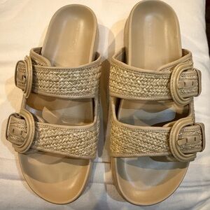 Vince Tan Woven Strap Sandals